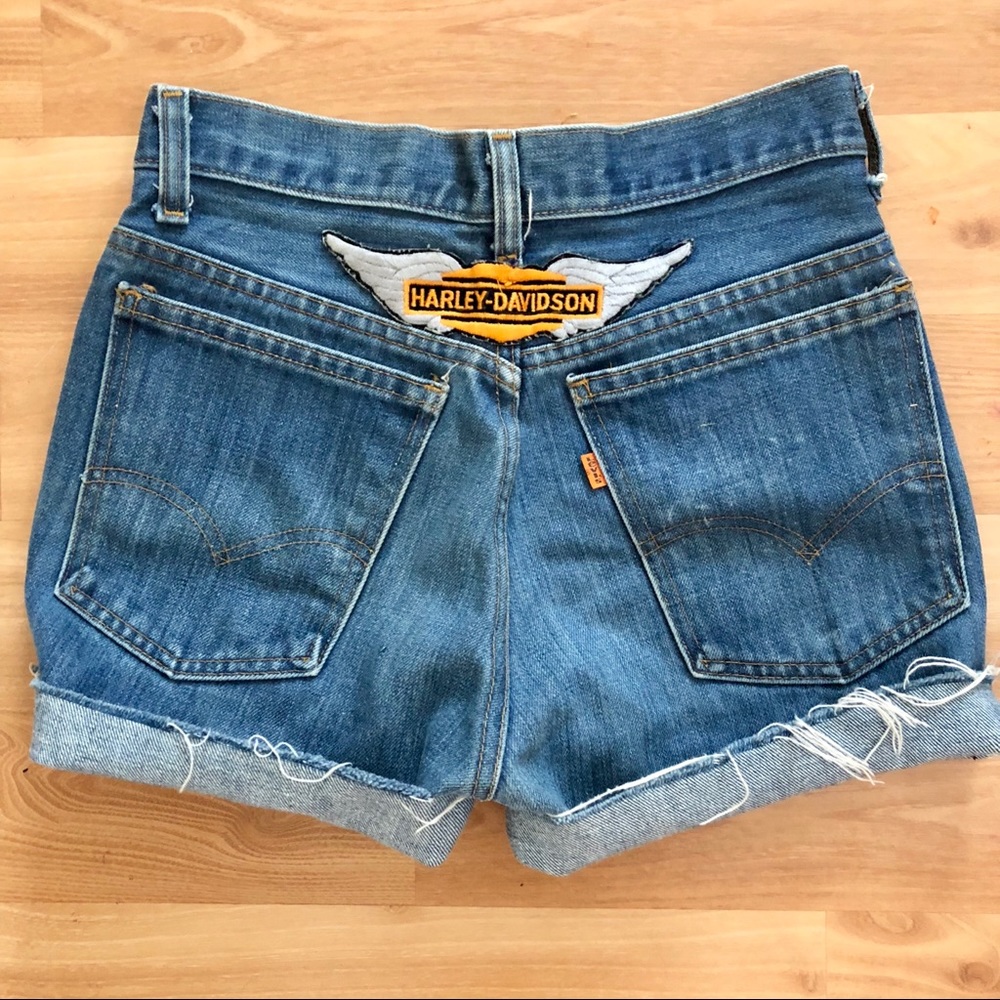 Vintage Harley Davidson Orange Tab Levi Cut-Off’s